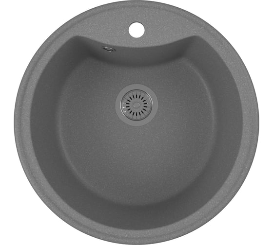 Изображение товара Мойка для кухни Bauedge BAU Dream Gray stone D 51, выпуск с сифоном в комплекте, серый камень GR0105