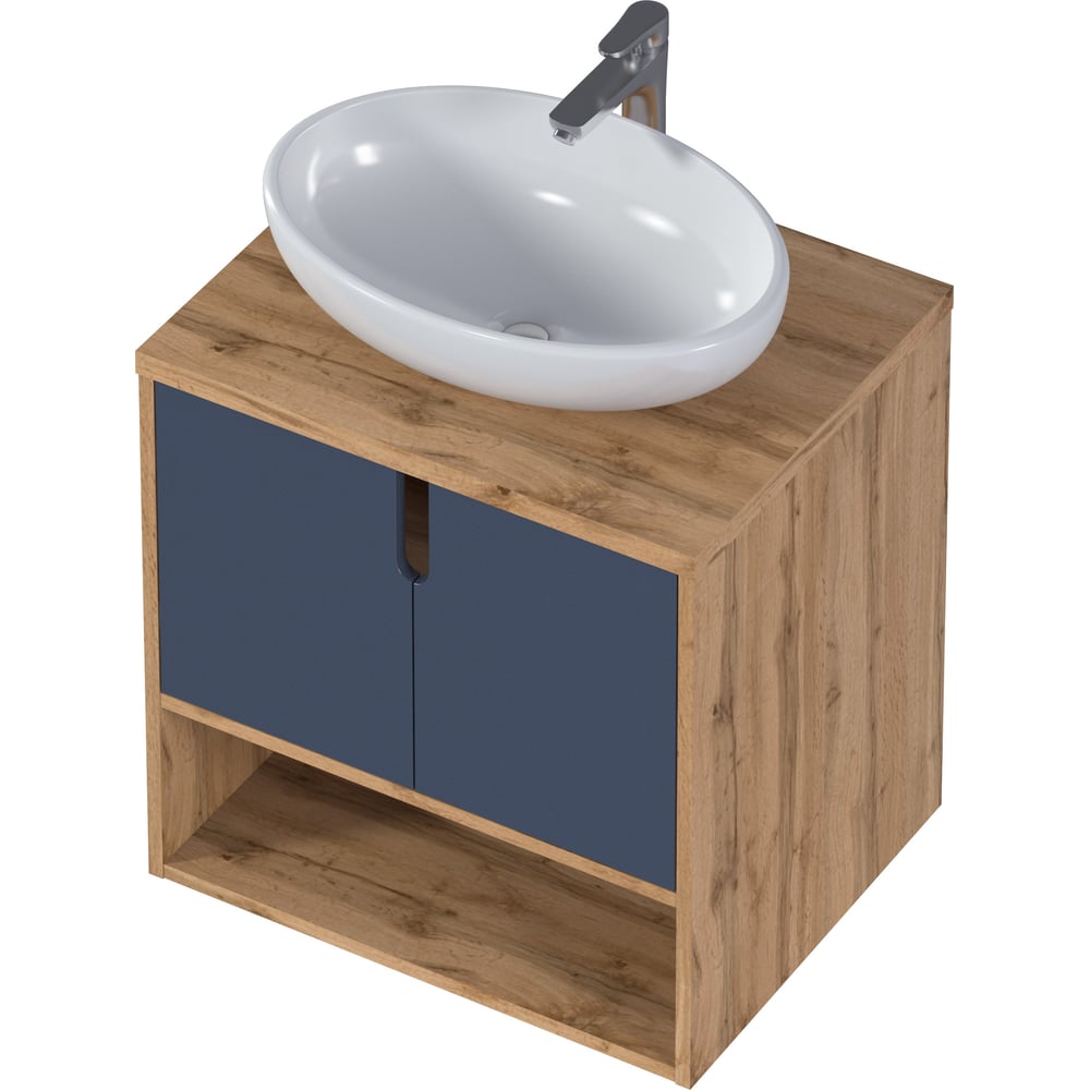 Изображение товара Тумба под раковину 1Marka Uta 60 см подвесная синяя современная