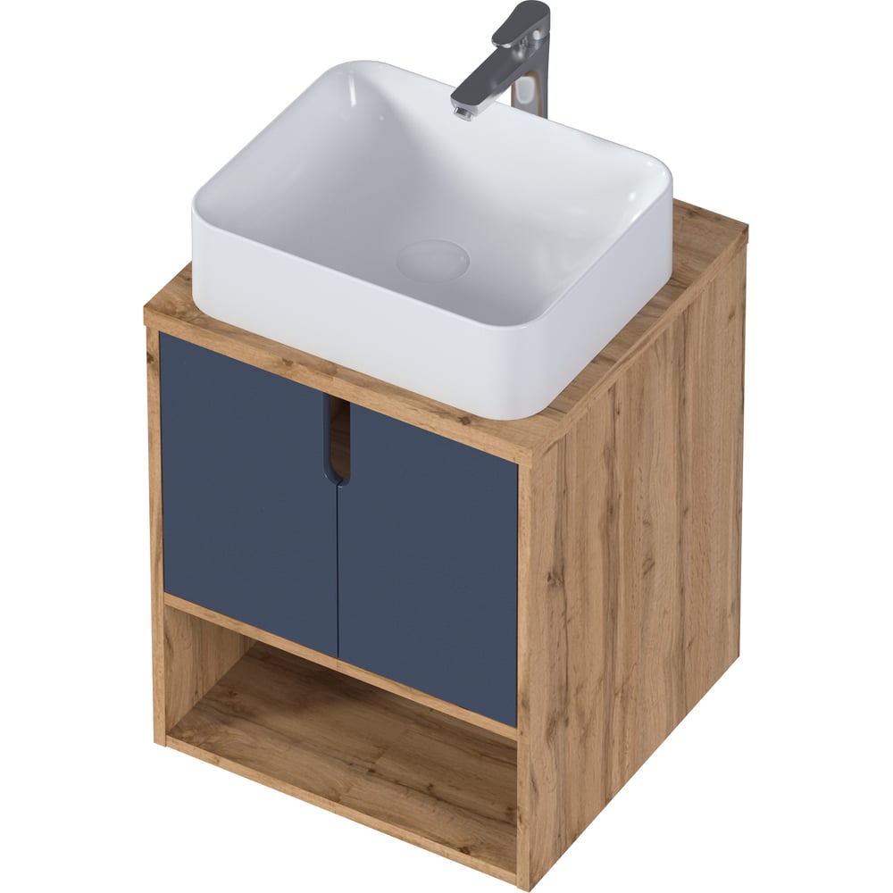 Изображение товара Тумба под раковину в ванную 1Marka Uta Шарли синий 50 см подвесная современная