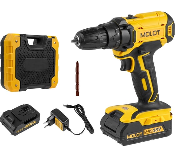 Изображение товара Аккумуляторная дрель-шуруповерт MOLOT MBD 1815 Li в чем. 1335504