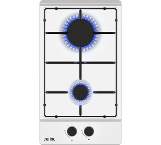 Изображение товара Газовая варочная панель Carino 30 см, газ-контроль, нержавеющая сталь, автоматический розжиг, эмалированные решетки CH30V20W420