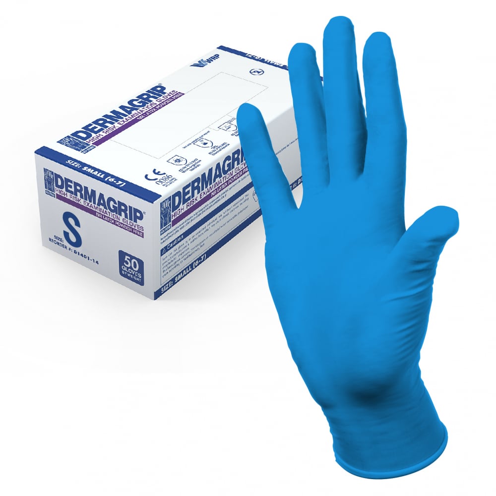 фото Смотровые латексные перчатки dermagrip