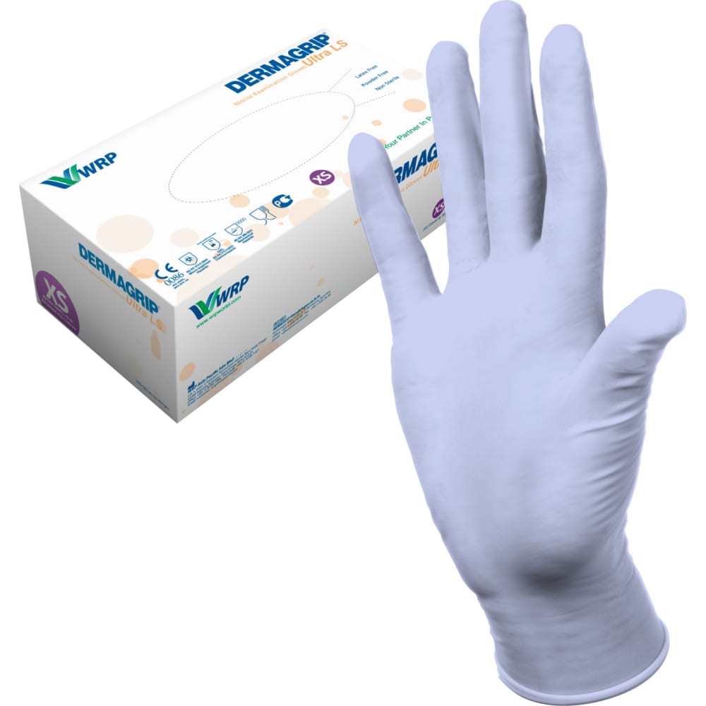 Смотровые перчатки Dermagrip перчатки смотровые нест dermagrip examin m 50 неопудр