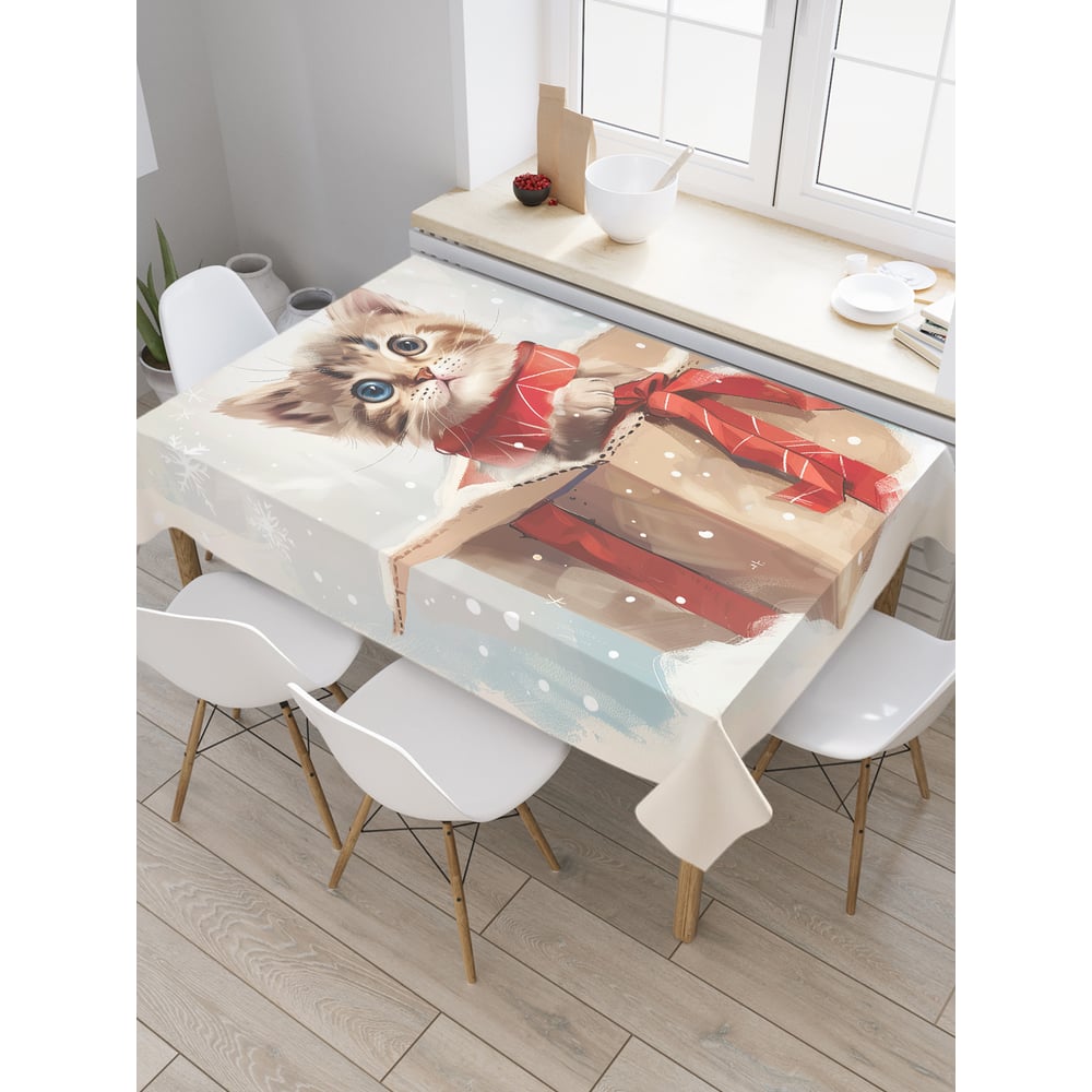 Изображение товара Прямоугольная тканевая скатерть JoyArty 120x145 см с рисунком котёнок