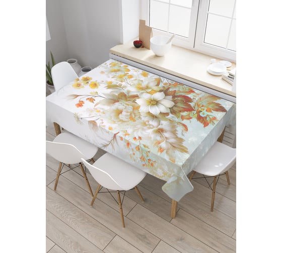 Изображение товара Прямоугольная тканевая скатерть на стол JoyArty с рисунком "Осенний букет", 120 на 145 см, tc_sd3562_120x145