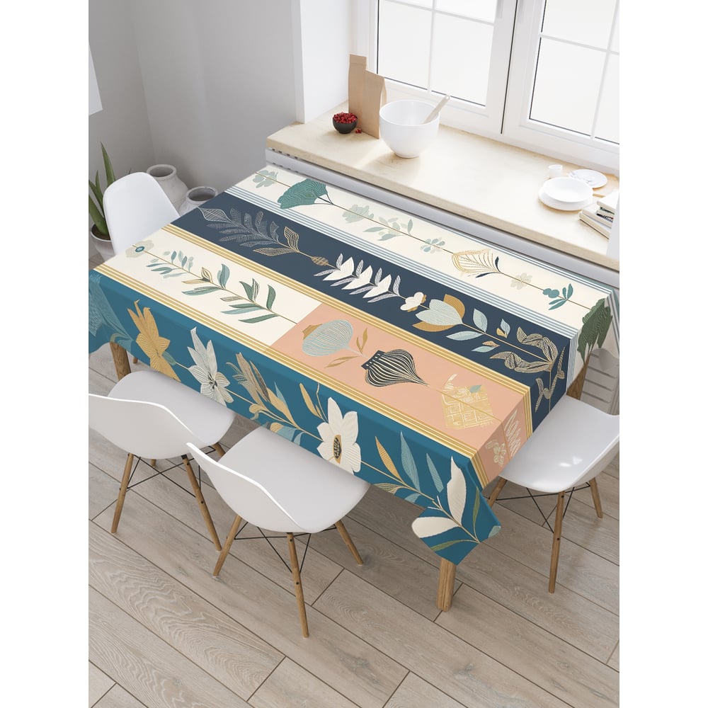 Изображение товара Прямоугольная тканевая скатерть JoyArty Цветочные обои 120x145 см