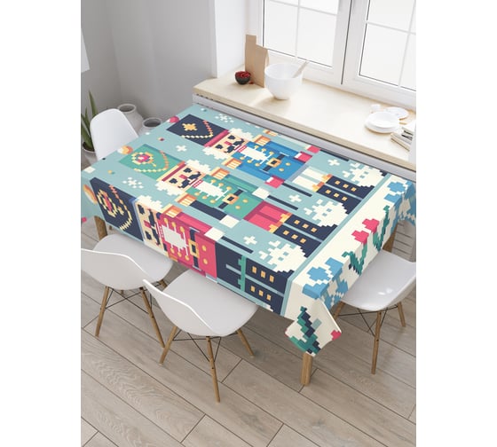 Изображение товара Прямоугольная тканевая скатерть на стол JoyArty с рисунком "Строй щелкунчиков", 120 на 145 см, серия Новый год и Рождество tc_sd3930_120x145