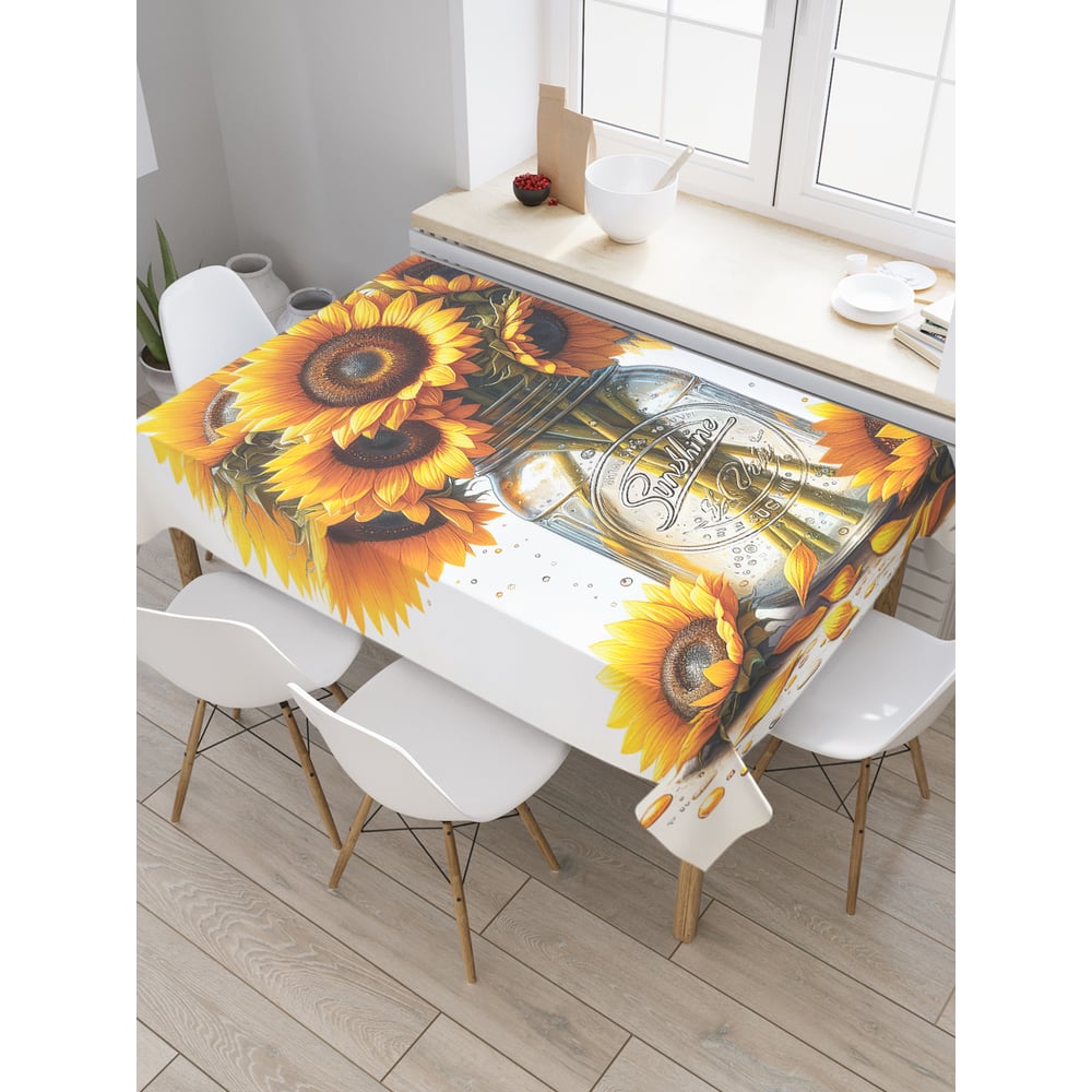 Изображение товара Скатерть JoyArty с рисунком 'Букет подсолнухов', 120x145 см