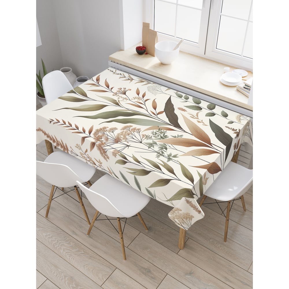 Изображение товара Прямоугольная тканевая скатерть JoyArty Трава луговая 120x145 см