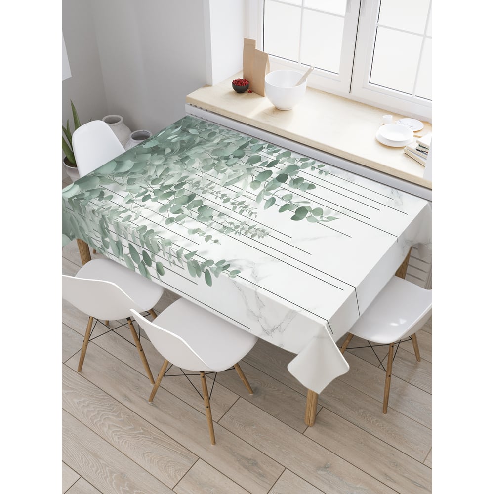 Изображение товара Прямоугольная тканевая скатерть JoyArty Мраморный эвкалипт 120x145 см сатен