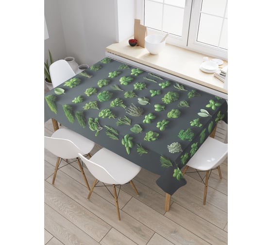Изображение товара Прямоугольная тканевая скатерть на стол JoyArty с рисунком "Зеленая стена", 145 на 180 см, tc_sd3456_180x145