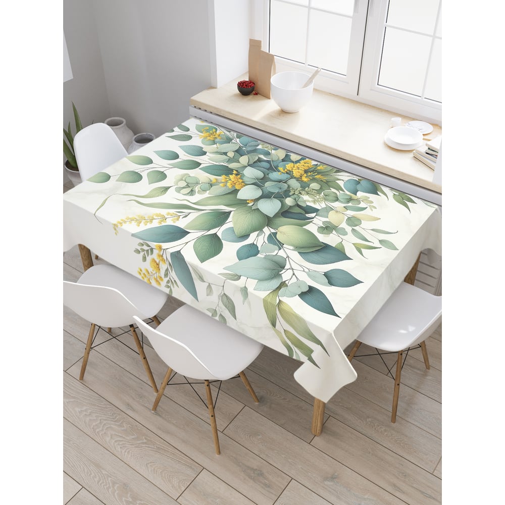Изображение товара Прямоугольная тканевая скатерть JoyArty с рисунком эвкалипт 120х145 см