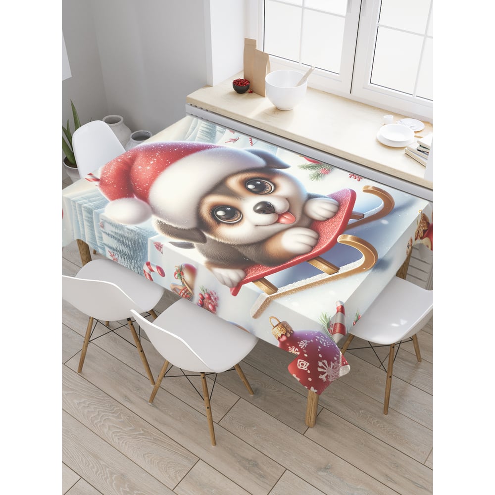 Изображение товара Прямоугольная тканевая скатерть JoyArty 120x145 см с рисунком Веселая прогулка