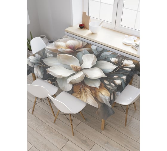 Изображение товара Прямоугольная тканевая скатерть на стол JoyArty с рисунком "Нежность цветов", 120 на 145 см, tc_sd3490_120x145