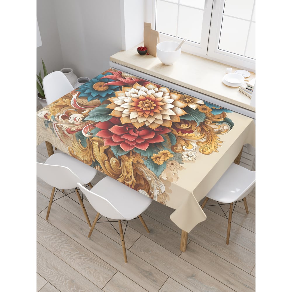 Изображение товара Прямоугольная тканевая скатерть JoyArty на стол 145x180 см с рисунком Сухой букет