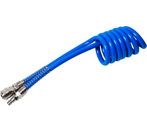 Изображение товара Шланг спиральный пневматический с БРС 12x8 мм, 2 м, синий NBPT 83009
