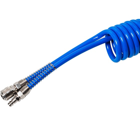 Изображение товара Шланг спиральный пневматический с БРС 10x6.5 мм, 9 м, синий NBPT 82972