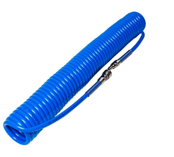 Изображение товара Шланг спиральный пневматический с БРС 12x8 мм, 12 м, синий NBPT 83030