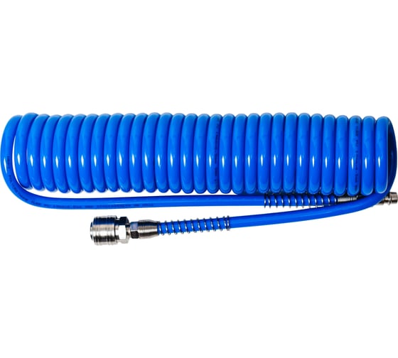 Изображение товара Шланг спиральный пневматический с БРС 10x6.5 мм, 6 м, синий NBPT 82965