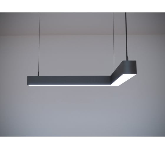 Изображение товара Светильник светодиодный подвесной угловой P55 угловой A90 (1м_1м, 44Вт, 4000К, черный) Modaline MLP55100B24.A90