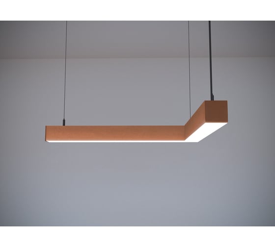 Изображение товара Светильник светодиодный подвесной угловой P55 угловой A90 (0.5м_.05м, 22Вт, 3000К, коричневый) Modaline MLP5550BR23.A90