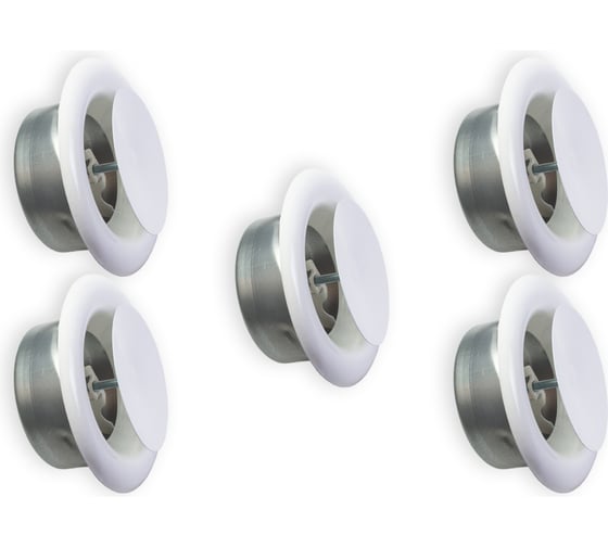 Изображение товара Диффузор/анемостат приточный стальной белый DVE-100, комплект из 5-и шт ARIUS 135541