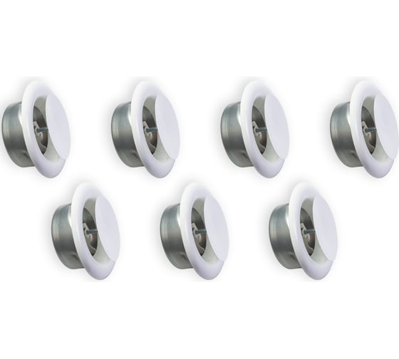 Изображение товара Диффузор/анемостат приточный стальной белый DVE-125, комплект из 7-и шт ARIUS 135545