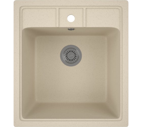 Изображение товара Мойка для кухни Bauedge BAU Stil Sand 45x50, выпуск с сифоном в комплекте, бежевый песок GR0119