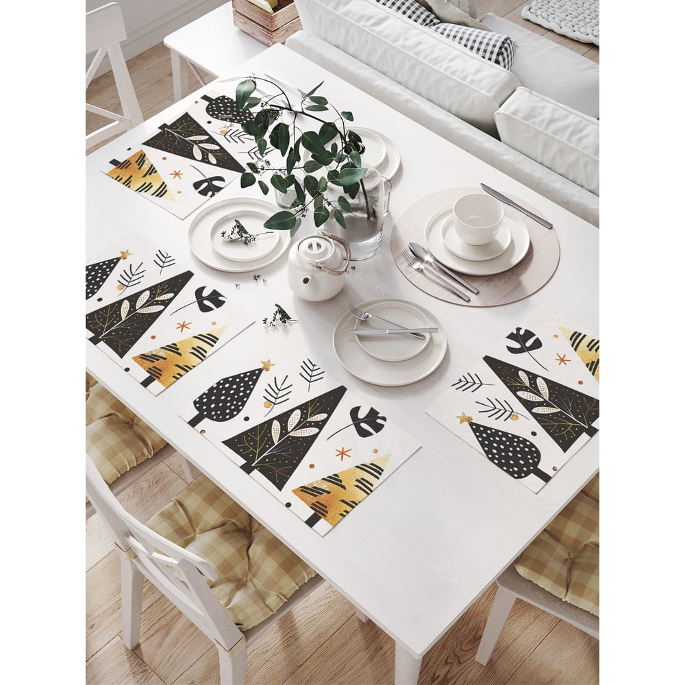 Изображение товара Салфетки для сервировки стола JoyArty 'Стройные елочки', 32x46 см, 4 шт.