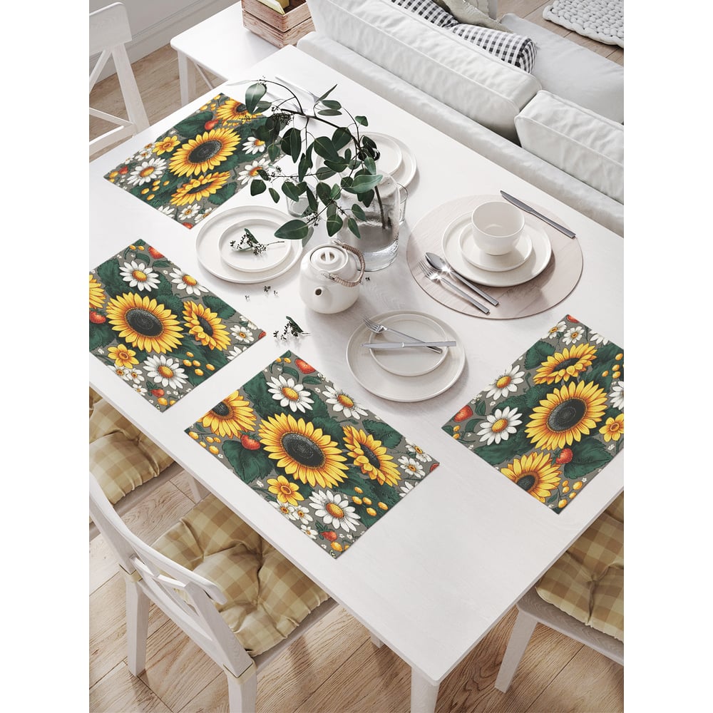 Изображение товара Салфетки для сервировки стола JoyArty 32x46 см комплект 4 шт. Поле цветов