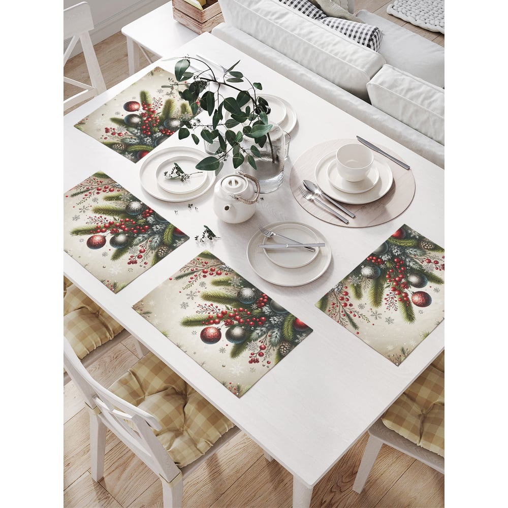 Изображение товара Салфетки на стол для сервировки JoyArty Праздничная атмосфера 32x46 см, 4 шт.