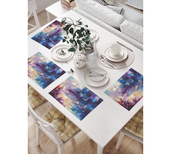 Изображение товара Салфетки на стол для сервировки прямоугольные, плейсмат JoyArty "Творческий порыв", 32x46 см, в комплекте 4 шт., np_sd3496