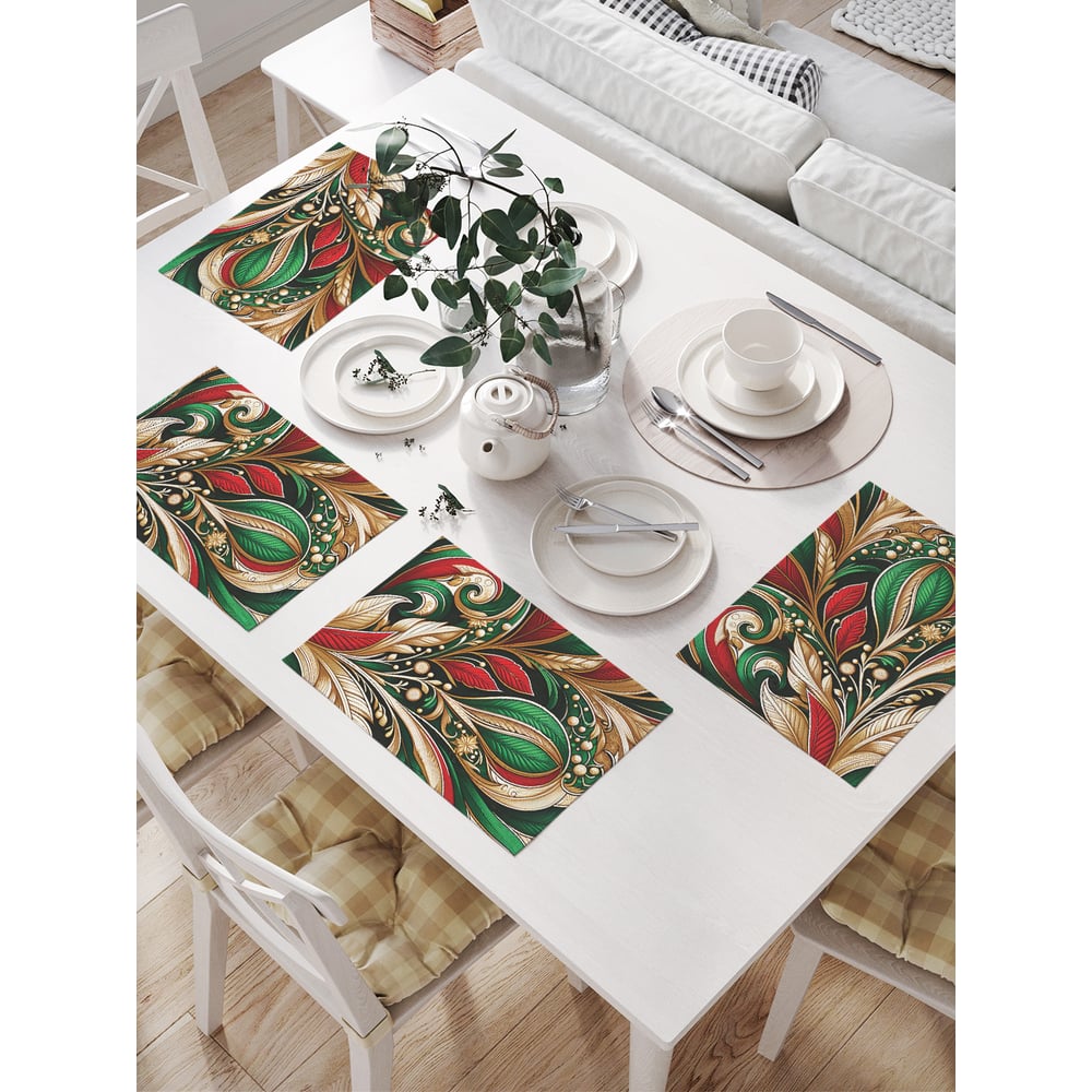 Изображение товара Салфетки на стол JoyArty Густая листва 32x46 см 4 шт серия Новый год и Рождество