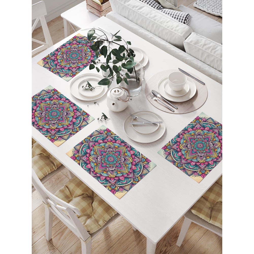 Изображение товара Салфетки на стл для сервировки JoyArty Мандала 32x46 см, комплект 4 шт.
