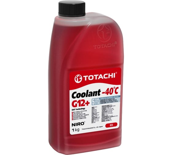 Изображение товара Охлаждающая жидкость TOTACHI NIRO COOLANT Red, -40 град. C, G12+, 1 кг 4589904527562