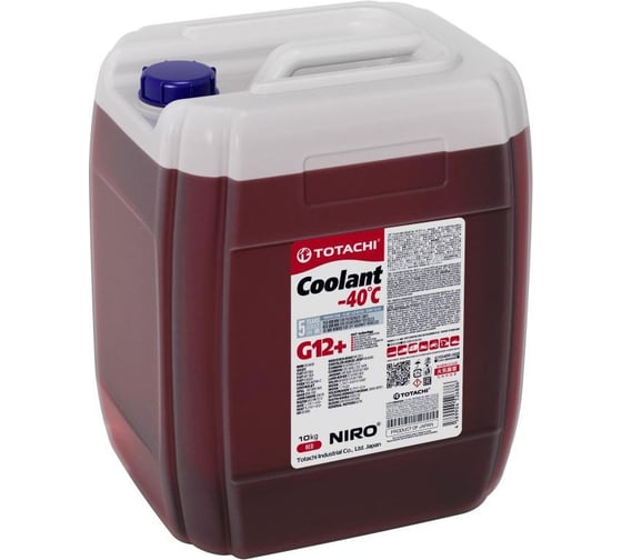 Изображение товара Охлаждающая жидкость TOTACHI NIRO COOLANT Red, -40град.C, G12+, 10 кг 43110
