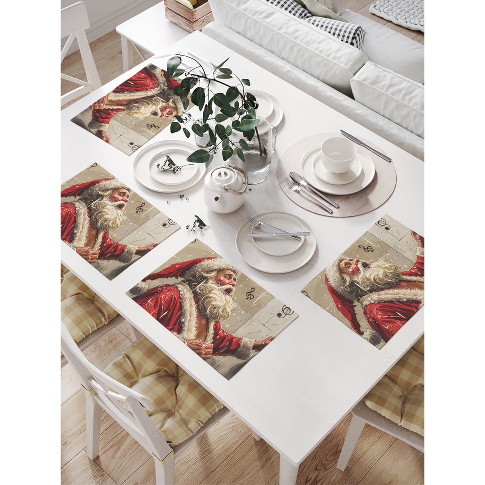 Изображение товара Салфетки для сервировки JoyArty Звонкая песня 32x46 см, 4 шт. новогодний дизайн