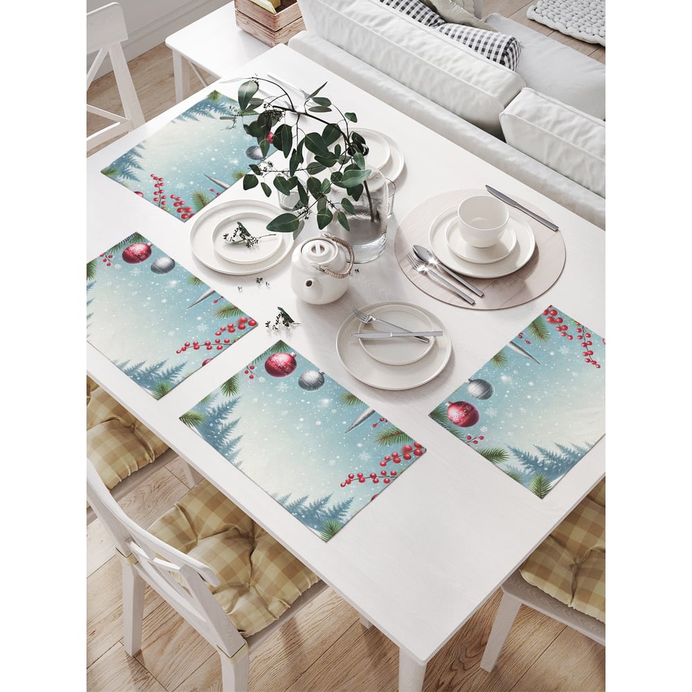 Изображение товара Салфетки на стол для сервировки JoyArty Утро в лесу 32x46 см 4 шт.