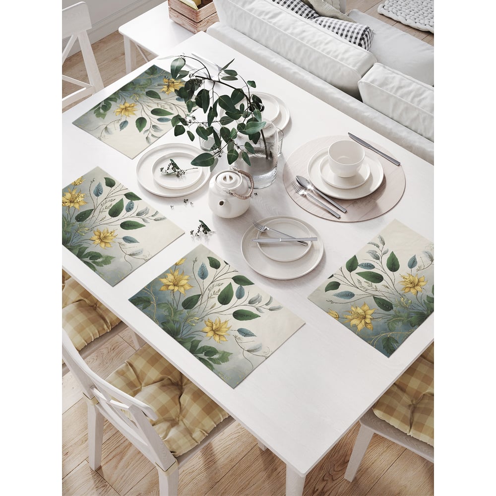 Изображение товара Салфетки для сервировки JoyArty Туманные цветы 32x46 см, 4 шт