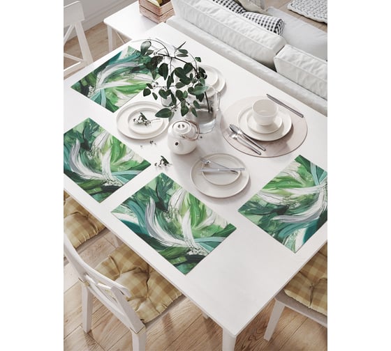 Изображение товара Салфетки на стол для сервировки прямоугольные, плейсмат JoyArty "Современное творчество", 32x46 см, в комплекте 4 шт., np_sd3467