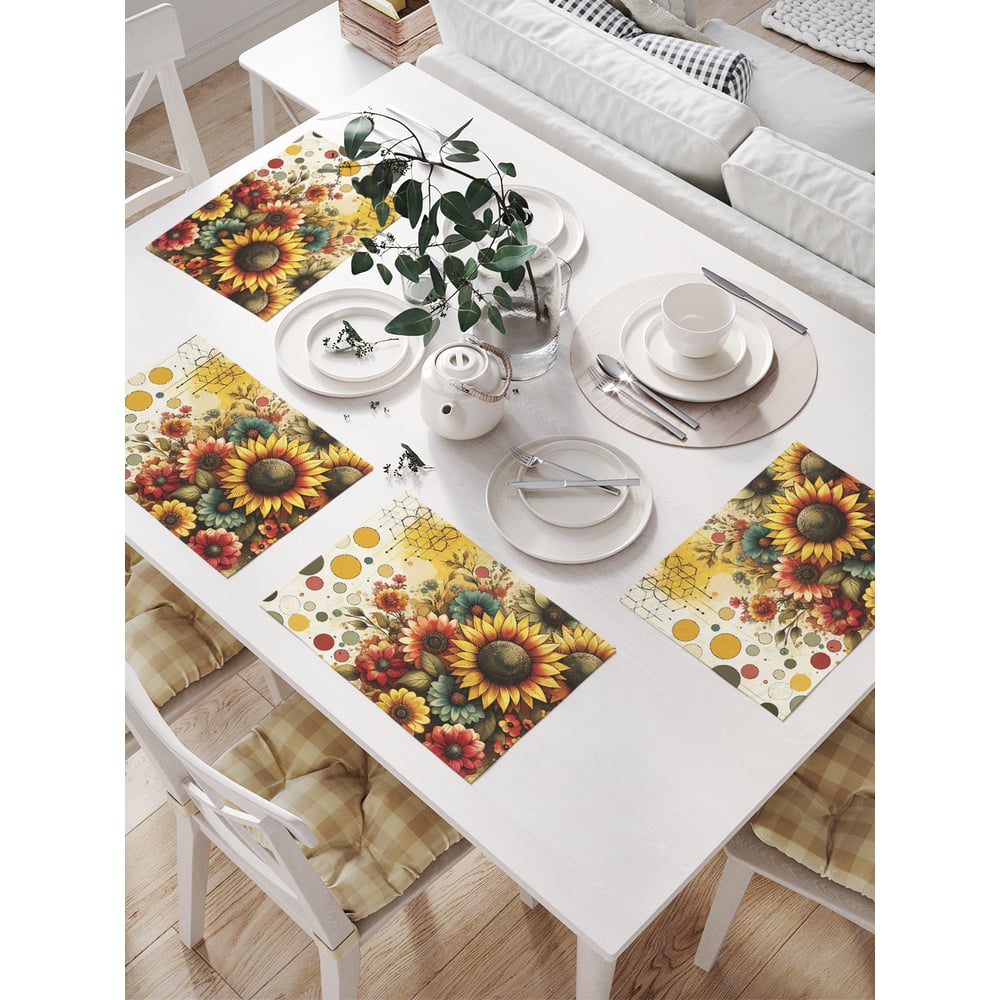 Изображение товара Салфетки на стол для сервировки JoyArty Волшебные цветы 32x46 см 4 шт