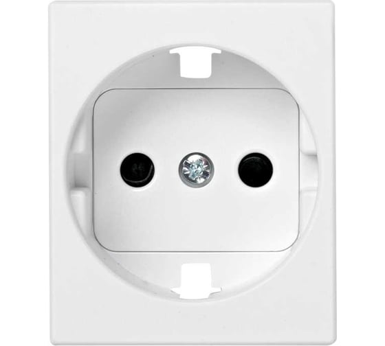 Изображение товара Накладка на розетку Simon, с защитными шторками, с заземлением, широкий модуль, C, белый 82041-50