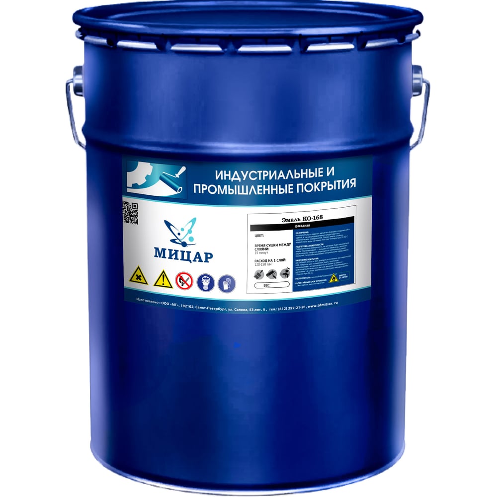 Изображение товара Эмаль Мицар КО-168 20 кг красного цвета для наружных работ
