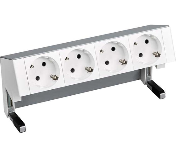 Изображение товара Настольный розеточный блок Simon, 4x2P+E, алюминий, 400 42404000-133