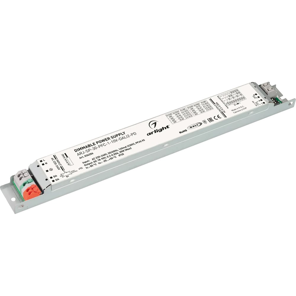 Изображение товара Блок питания Arlight ARJ-SP-30-PFC-1-10V-DALI2-PD 30 Вт для светодиодных ламп