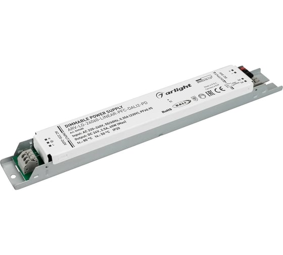 Изображение товара Блок питания Arlight ARV-LG-24060-LINEAR-PFC-DALI2-PD 1шт 049480