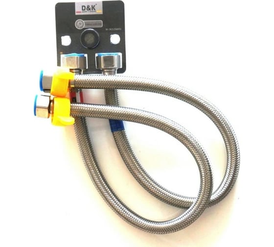 Изображение товара Подводка гибкая (2 шт; гайка 1/2-гайка 1/2; 0.6 м) D&K DC1250061