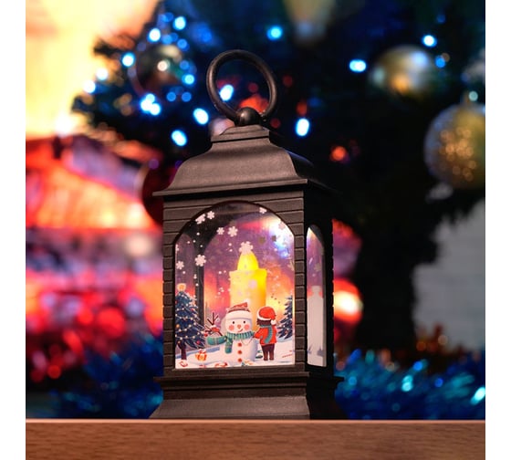 Изображение товара Световая фигура FERON Свеча "Снеговик" 1 LED (батарейки в комплекте), 12.5 см, черный, LT127, 51456