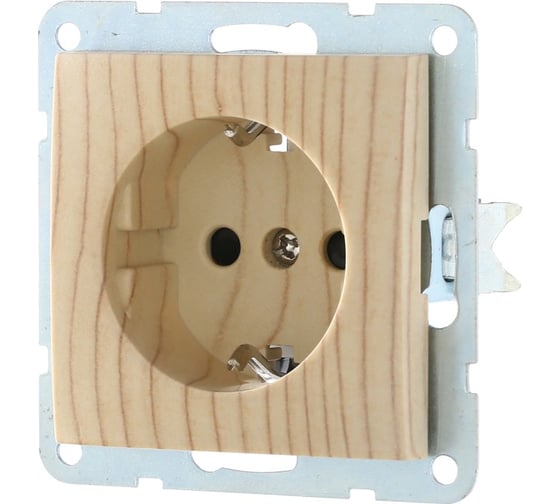 Изображение товара Розетка LK Studio с заземлением, со шторками (сосна) LK60 863225-1