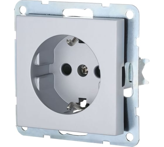 Изображение товара Розетка LK Studio с заземлением, со шторками (серебристый металлик) LK80 843203-1